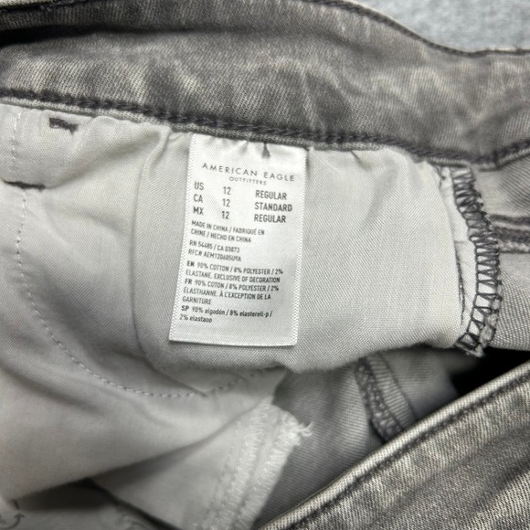 American Eagle Skinny Jeans Womens 12 Grey Cotton Blend Ne(x)t Level Stretch - Picture 7 of 14
